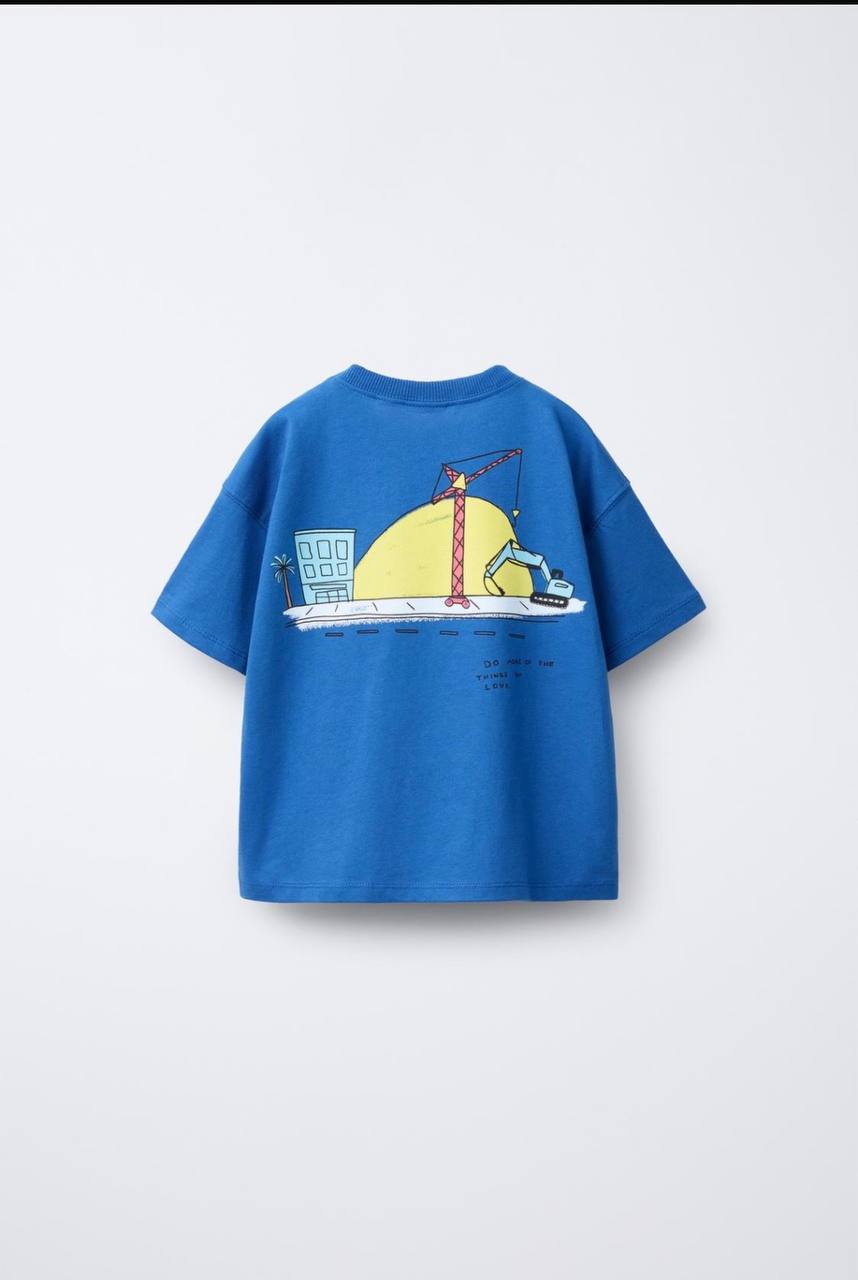 Bulldozer Baskılı t-shirt