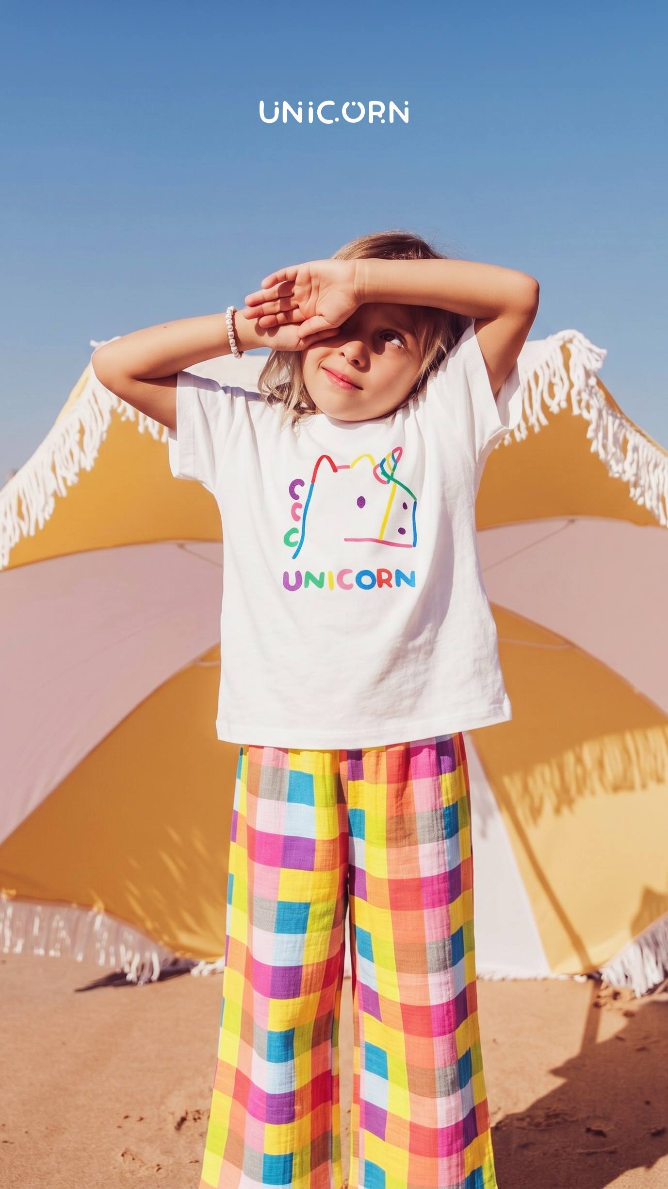 Kız çocuk unicorn müslin pantolon lu takım