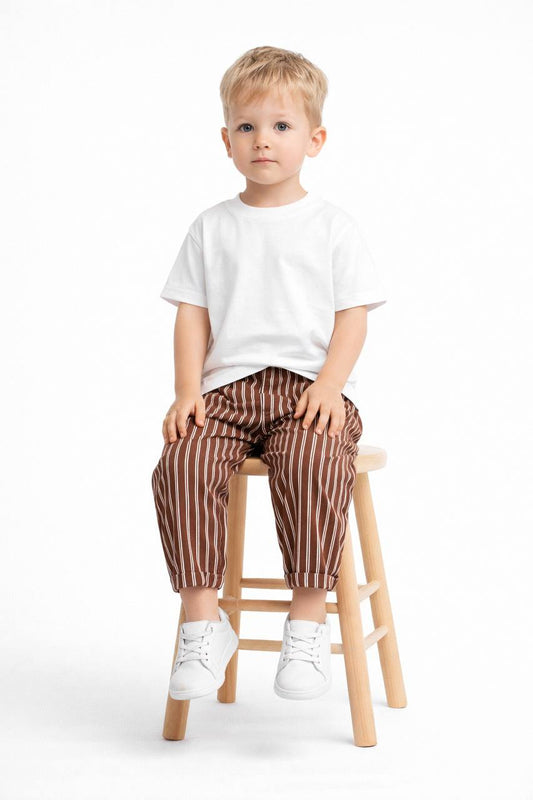 Çizgili pantolon (kahve)