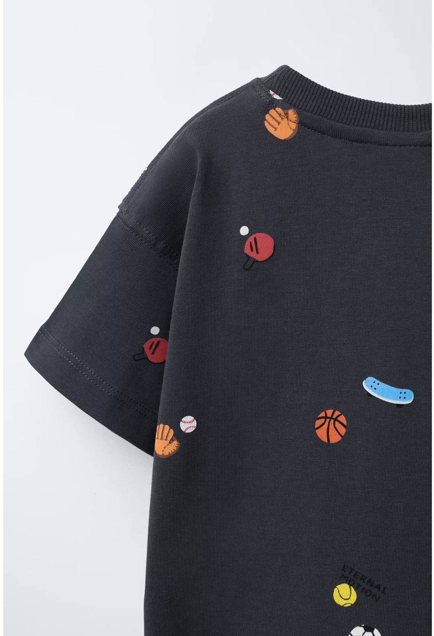 Erkek çocuk sport baskılı t-shirt