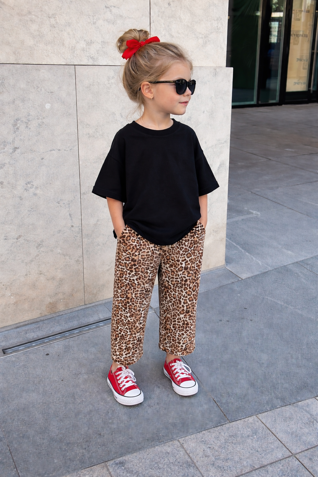 Leopar pantolon kombini