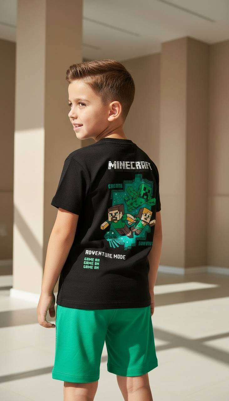 Erkek çocuk Minecraft yeşil takım