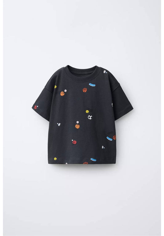 Erkek çocuk sport baskılı t-shirt