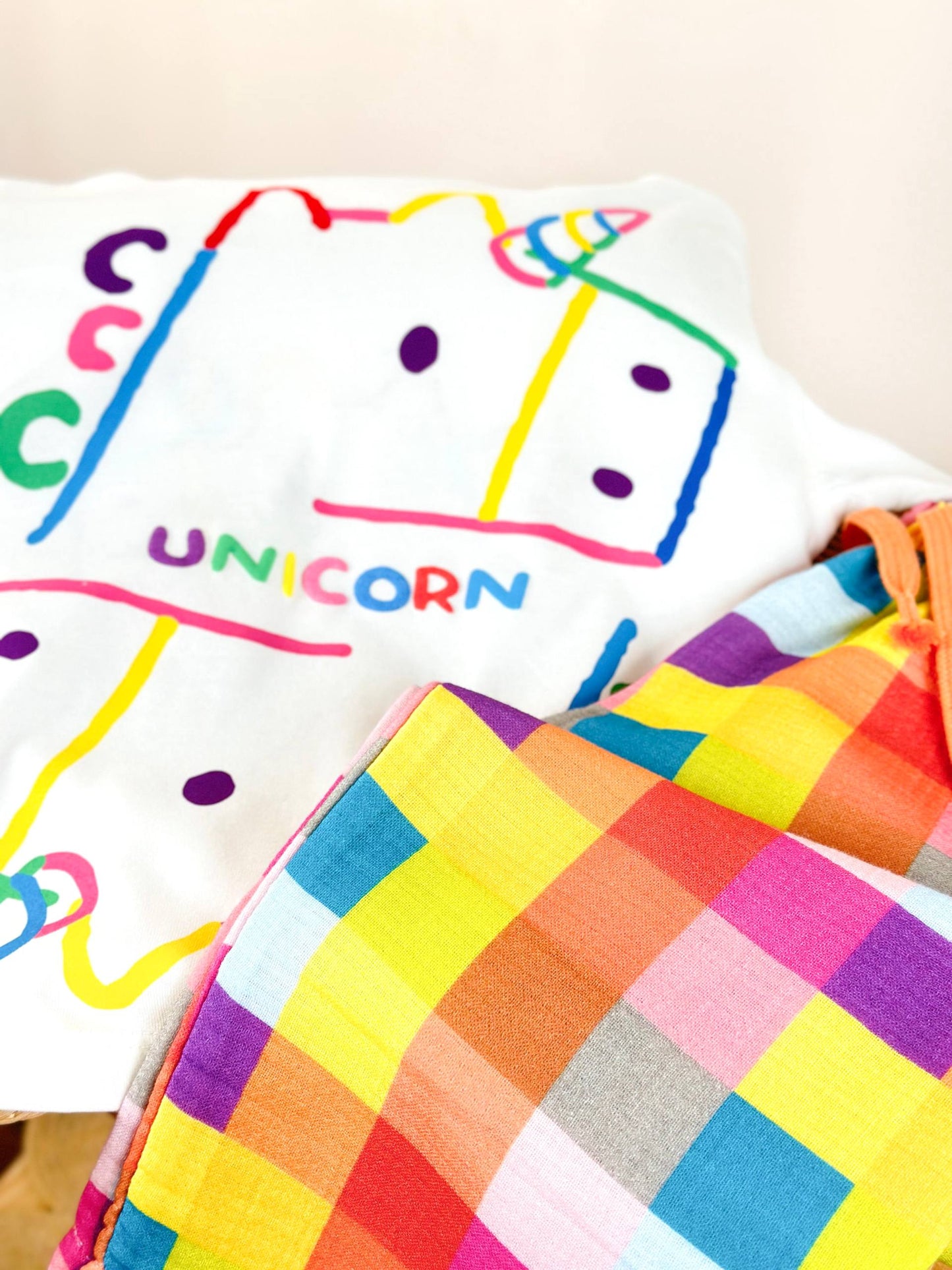 Kız çocuk unicorn müslin pantolon lu takım