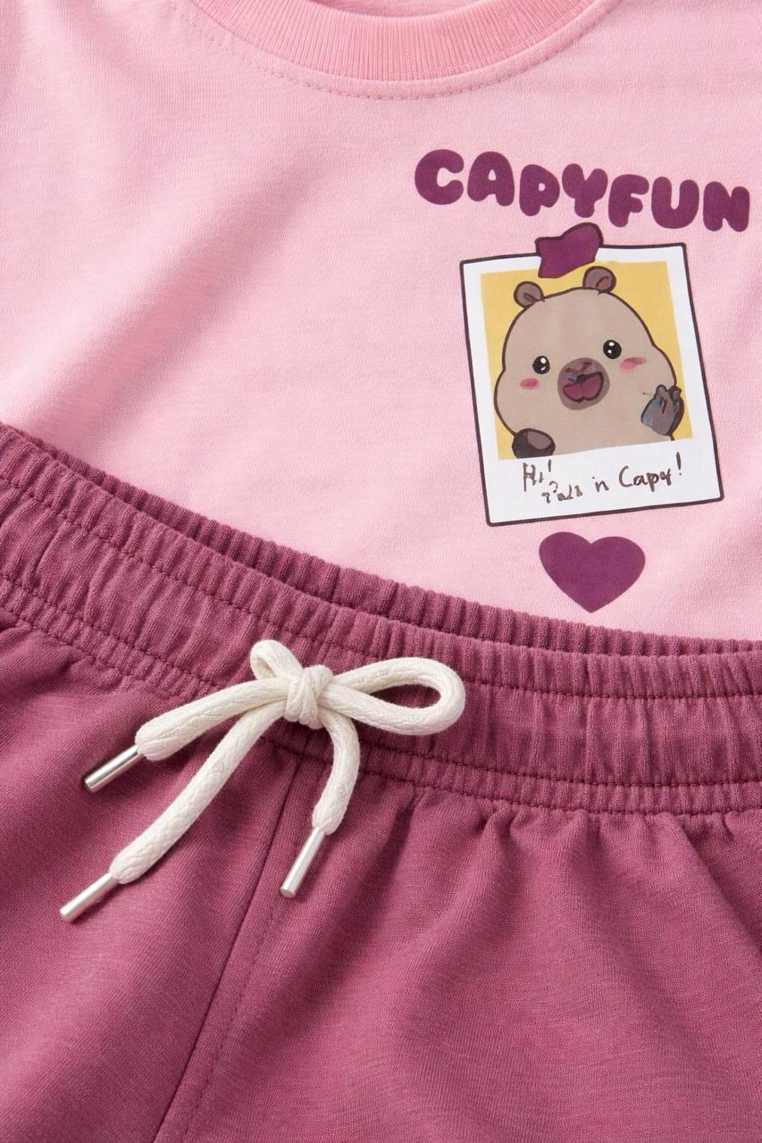Kız çocuk Capybara bordo takım