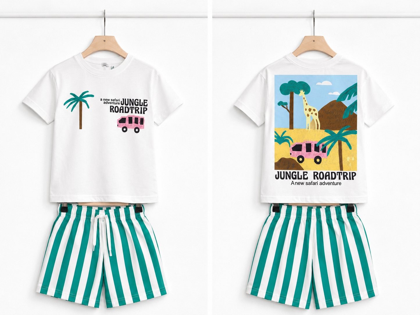 Erkek çocuk jungle roadtrip yeşil takım