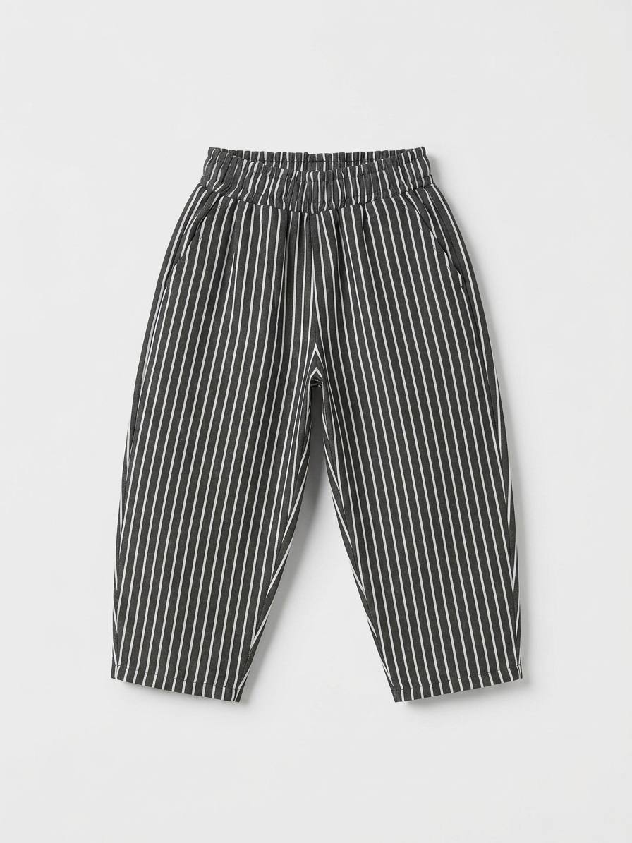 Unisex yazlık Laciel baloon çizgili pantolon (Antrasit)